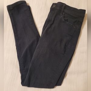 Express Women's Mid Rise Strech Black Denim Skinny Jeans